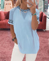 Leopard Stripe Print Patchwork Tee (3 COLORS)