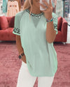 Leopard Stripe Print Patchwork Tee (3 COLORS)