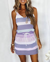 Multi Striped Drawstring Dress