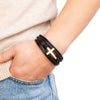 To My Son Pray Through It Leather Cross Bracelet