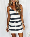 Striped Drawstring Dress