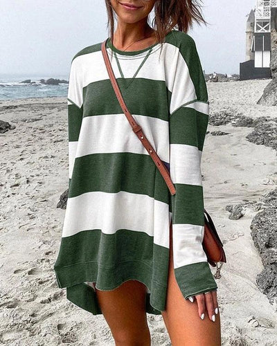 Striped Long Sleeve Pullover (4 COLORS)