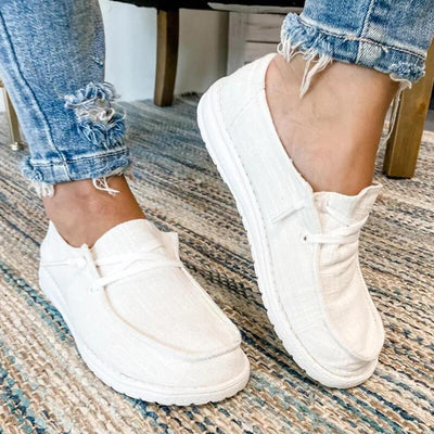 Women's Canvas Lace-Up Loafers