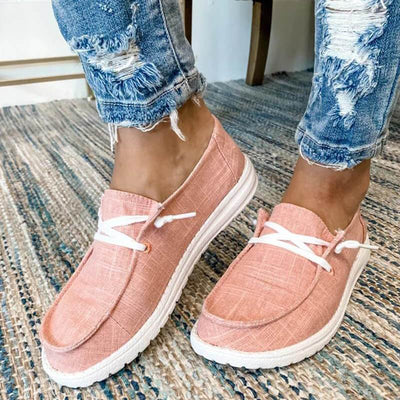 Women's Canvas Lace-Up Loafers